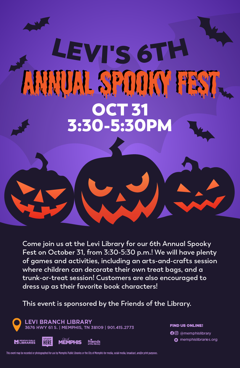 Levi's 6th Annual Spooky Fest | Memphis Public Libraries